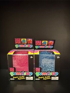 NeeDoh AUTHENTIC VIRAL  Gumdrop Super Solid Squish! Pink & Blue Set
